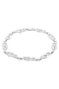 Prong Set Diamond Accent Infinity Weave Link 7.25" Bracelet